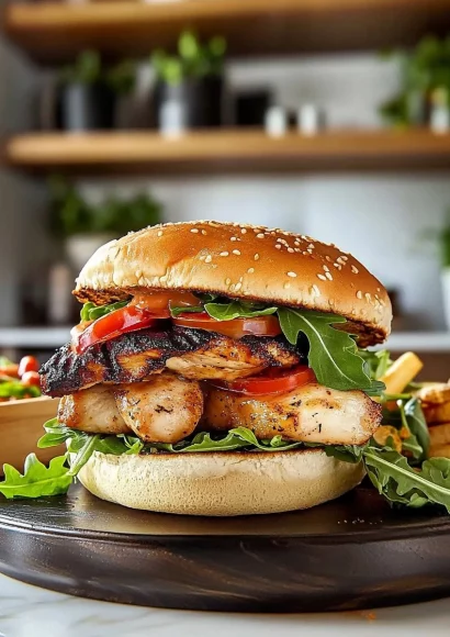 Irresistible homemade chicken sandwich with fresh ingredients and crispy textures