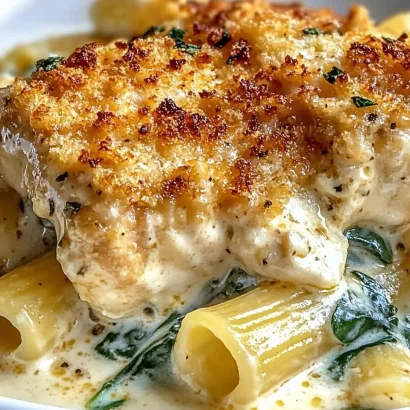 Thumbnail for Stuffed Chicken Spinach Rigatoni